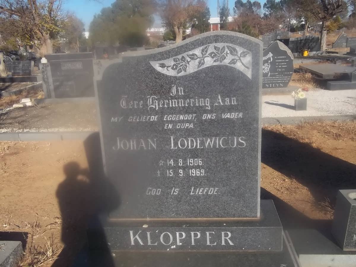 KLOPPER Johan Lodewicus 1906-1969