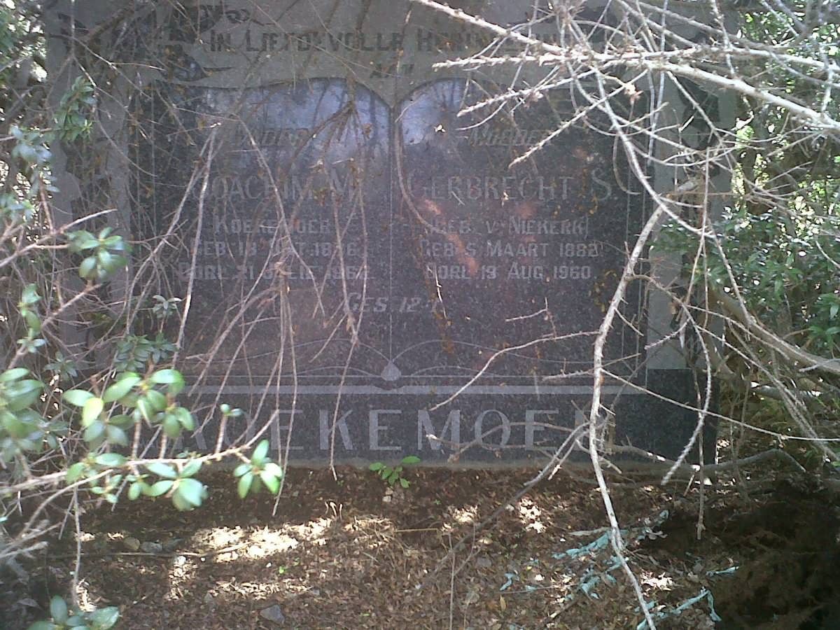 KOEKEMOER Joachim M. 1876-1962 &amp; Gerbrecht S. V. NIEKERK 1882-1960