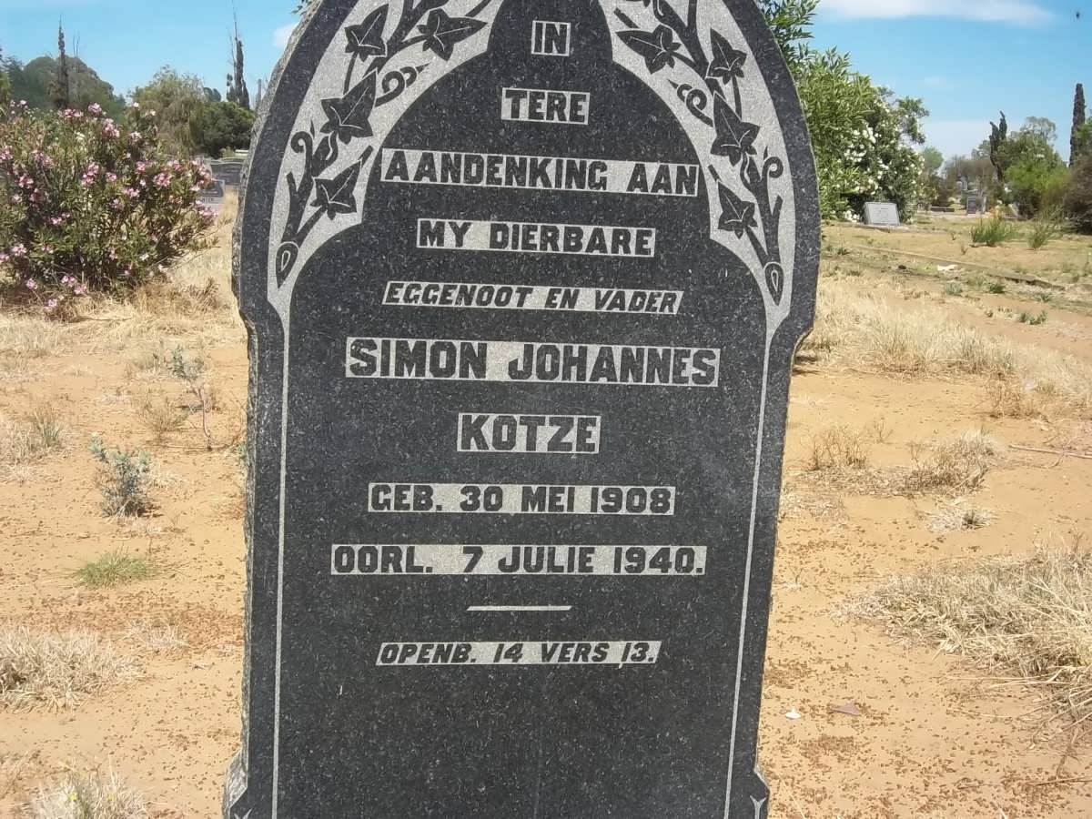 KOTZE Simon Johannes 1908-1940