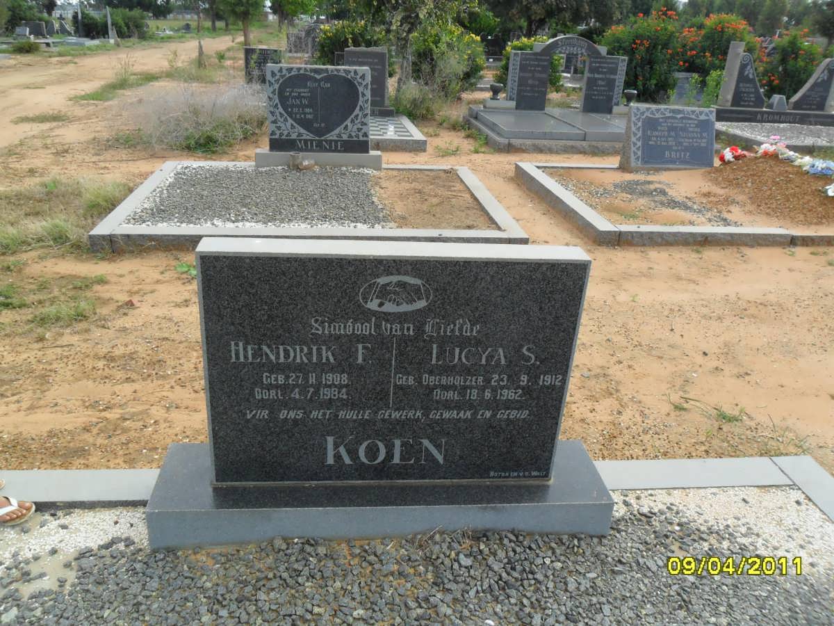 KOEN Hendrik F. 1908-1984 &amp; Lucya S. OBERHOLZER 1912-1962