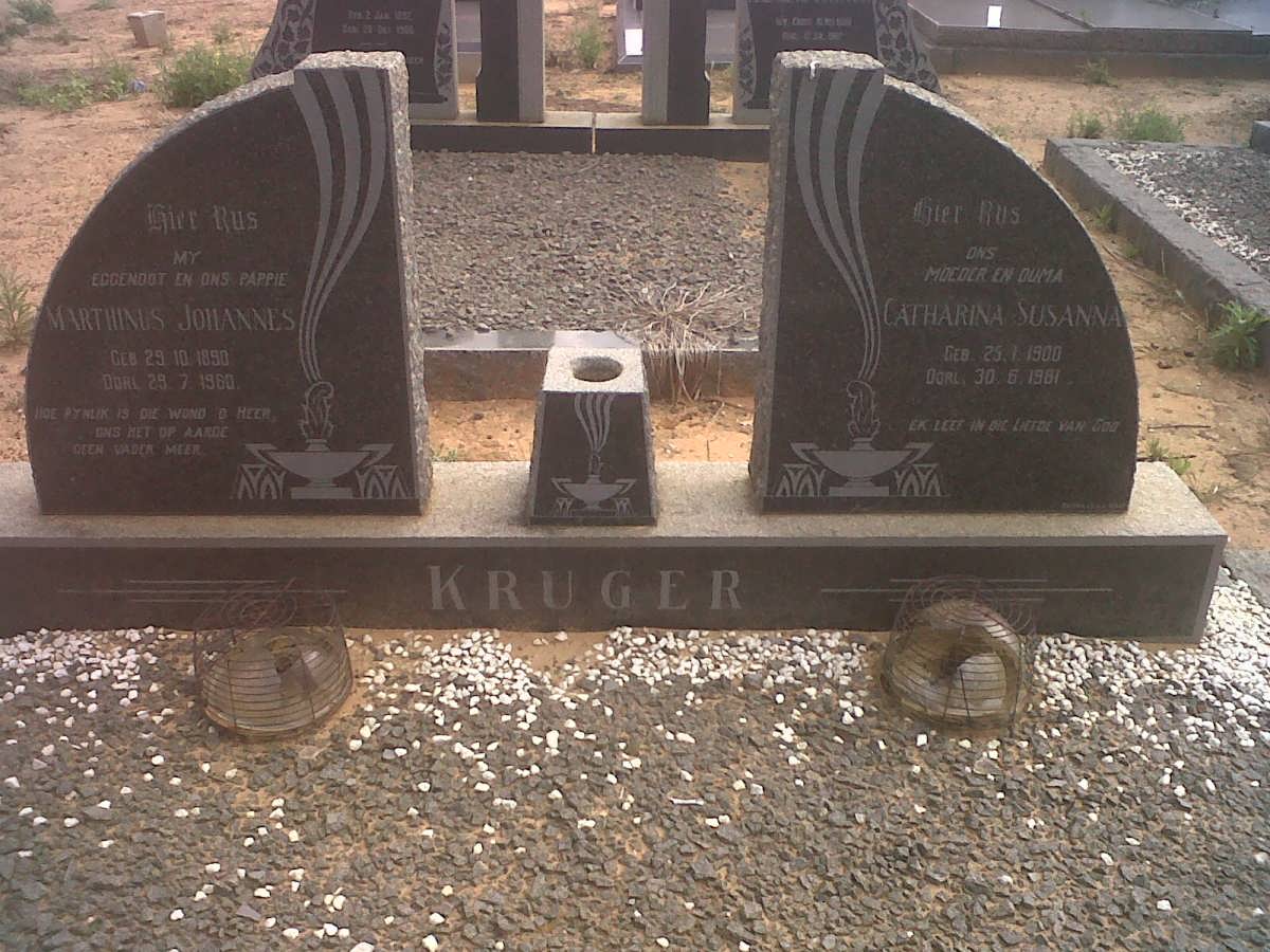 KRUGER Marthinus Johannes 1890-1960 &amp; Catharina Susanna 1900-1981