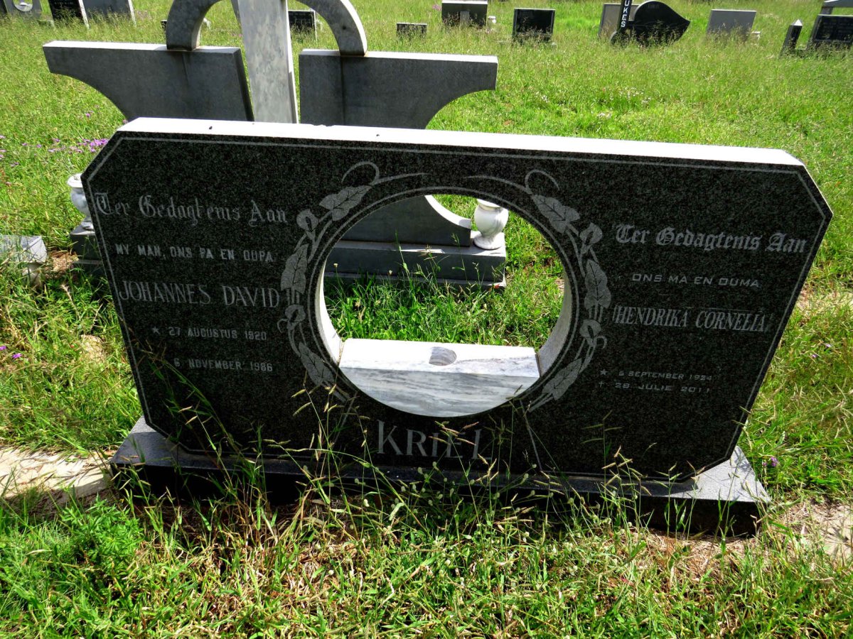 KRIEL Johannes David 1920-1986 & Hendrika Cornelia 1924-2011