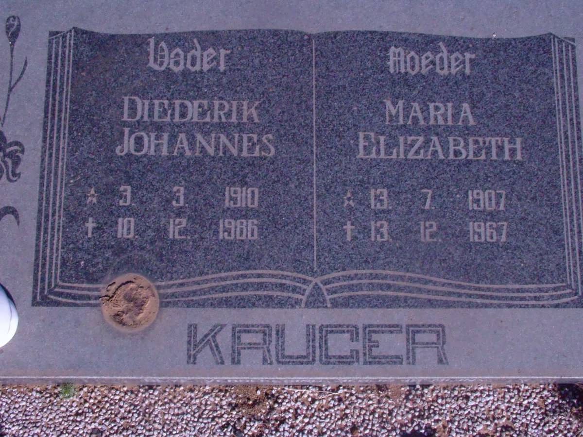 KRUGER Diederik Johannes 1910-1986 &amp; Maria Elizabeth 1907-1967