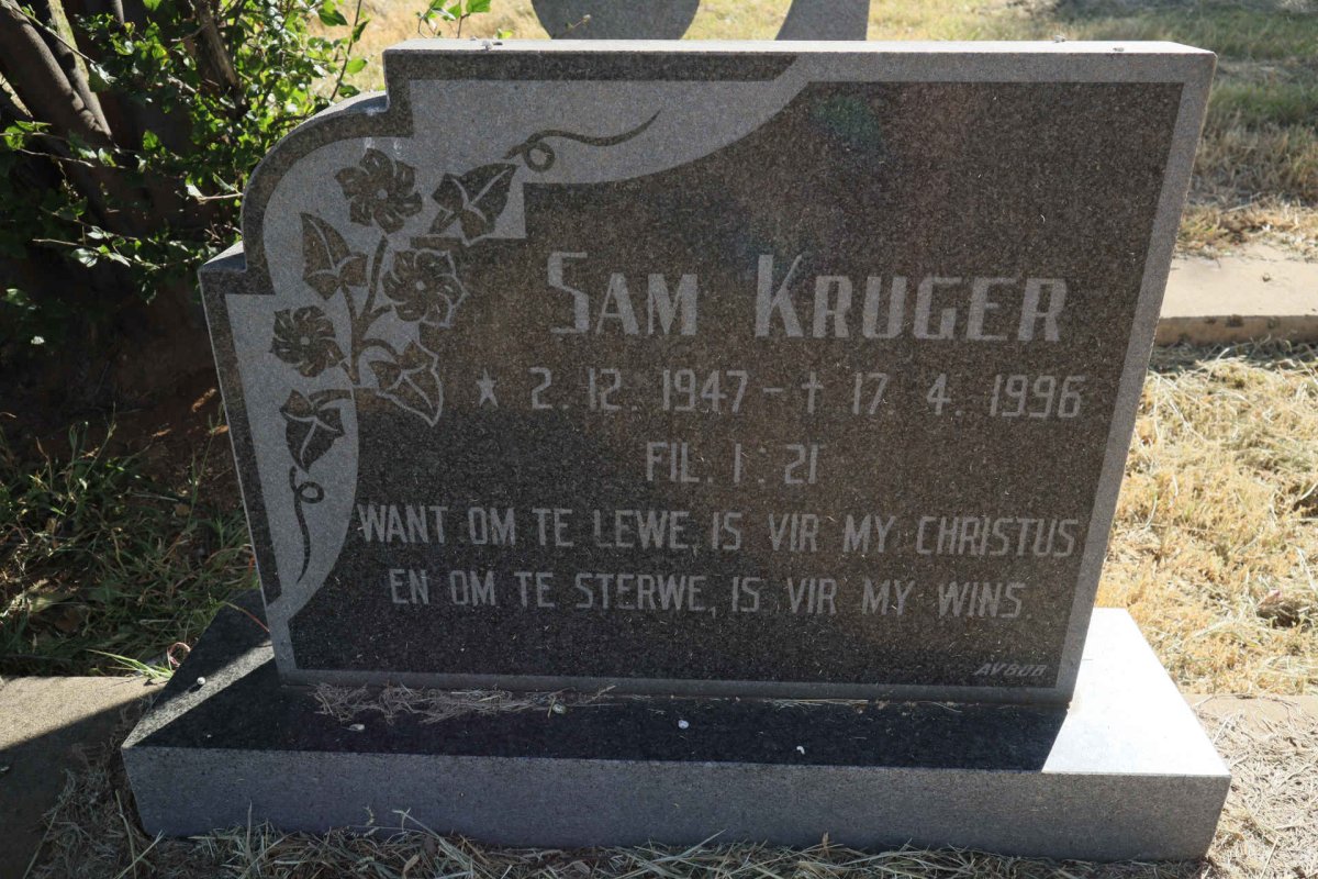 KRUGER Sam 1947-1996