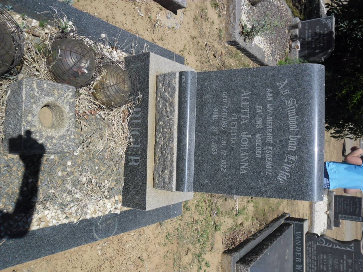 KRUGER Aletta Johanna nee KRIJNS 1922-1959