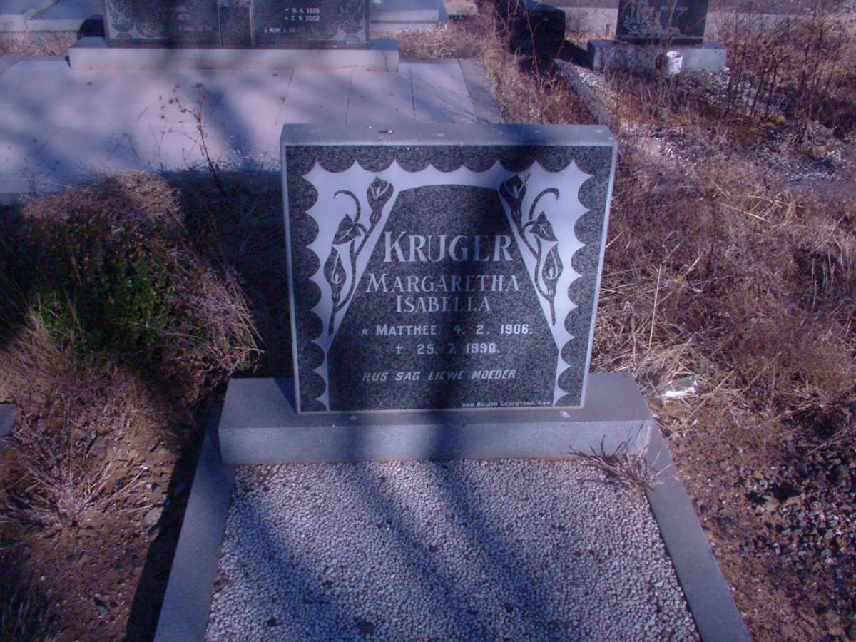 KRUGER Margaretha Isabella nee MATTHEE 1906-1990