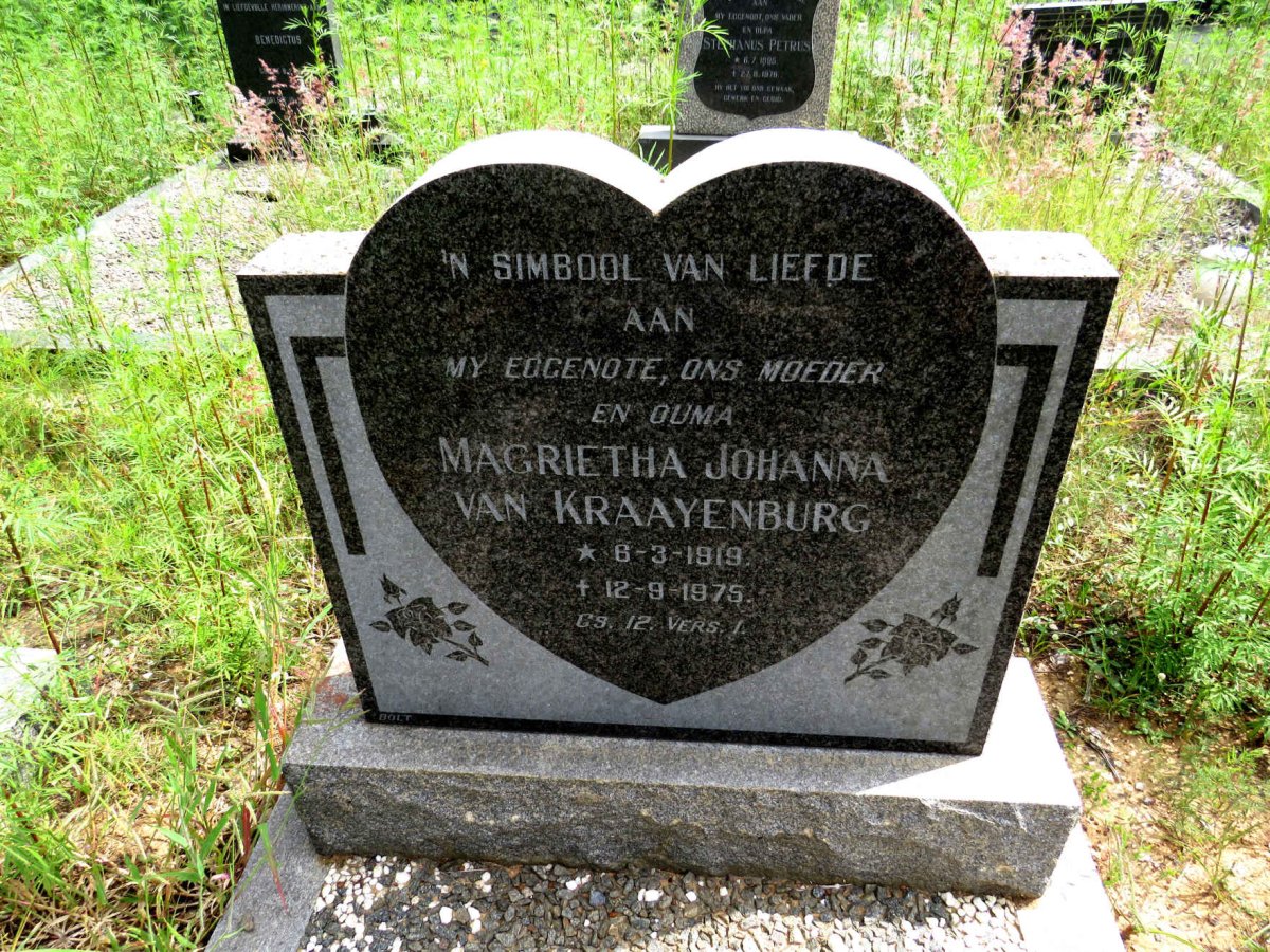 KRAAYENBURG Magrietha Johanna, van 1919-1975