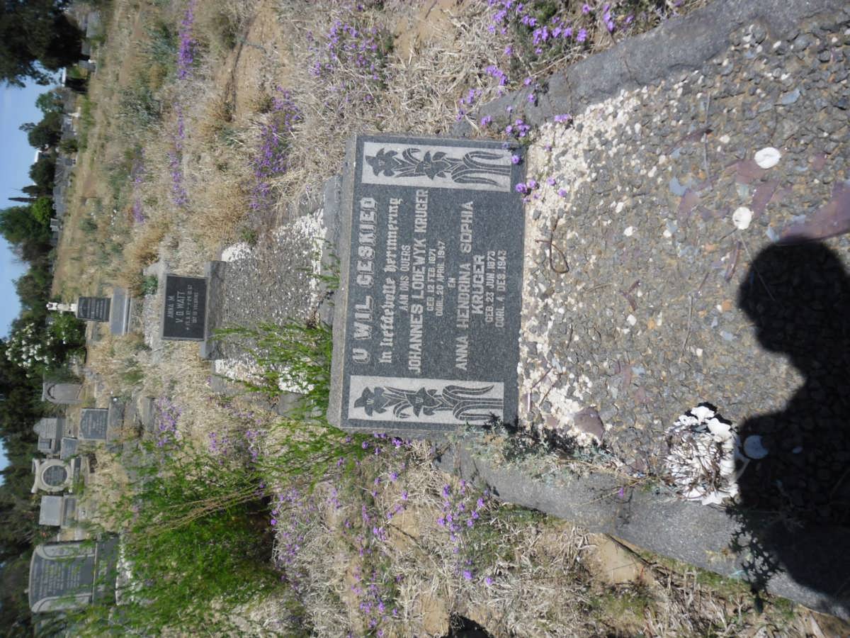 KRUGER Johannes Lodewyk 1871-1947 &amp; Anna Hendrina Sophia 1873-1943