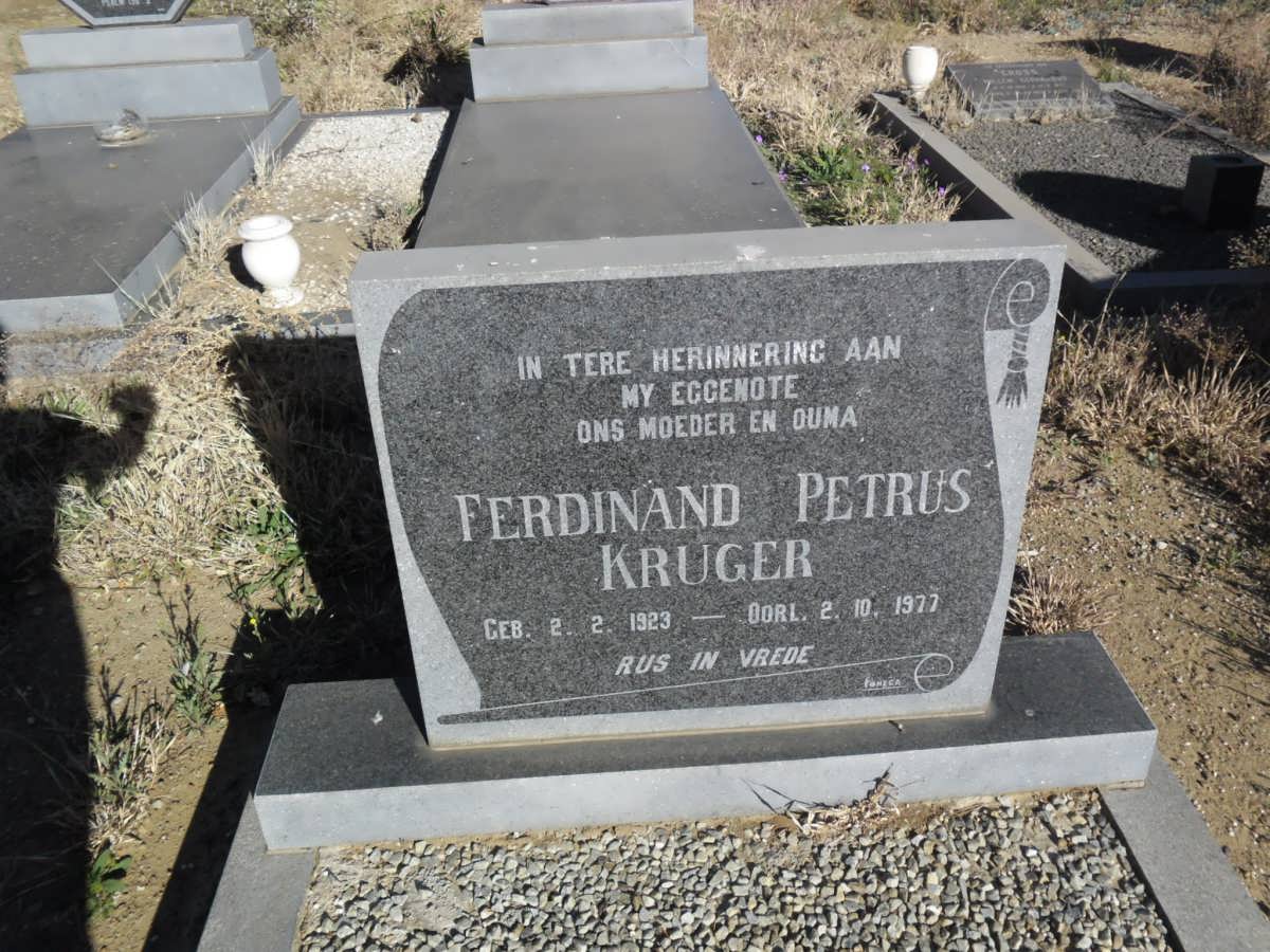 KRUGER Ferdinand Petrus 1923-1977
