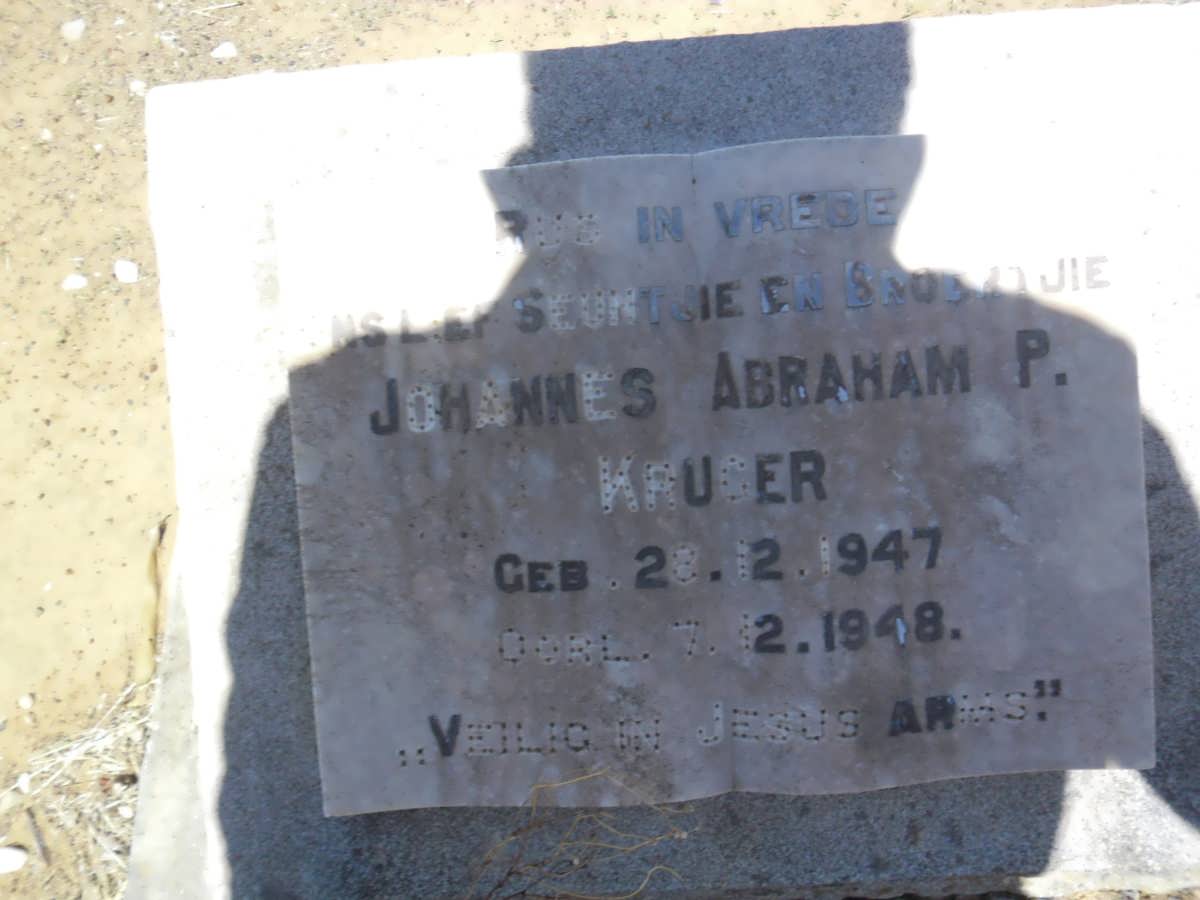 KRUGER Johannes Abraham P. 1947-1948