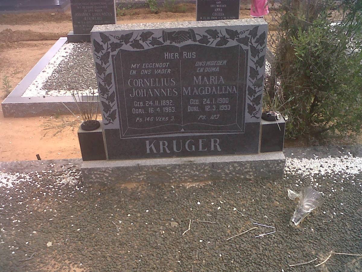 KRUGER Cornelius Johannes 1892-1963 &amp; Maria Magdalena 1900-1993