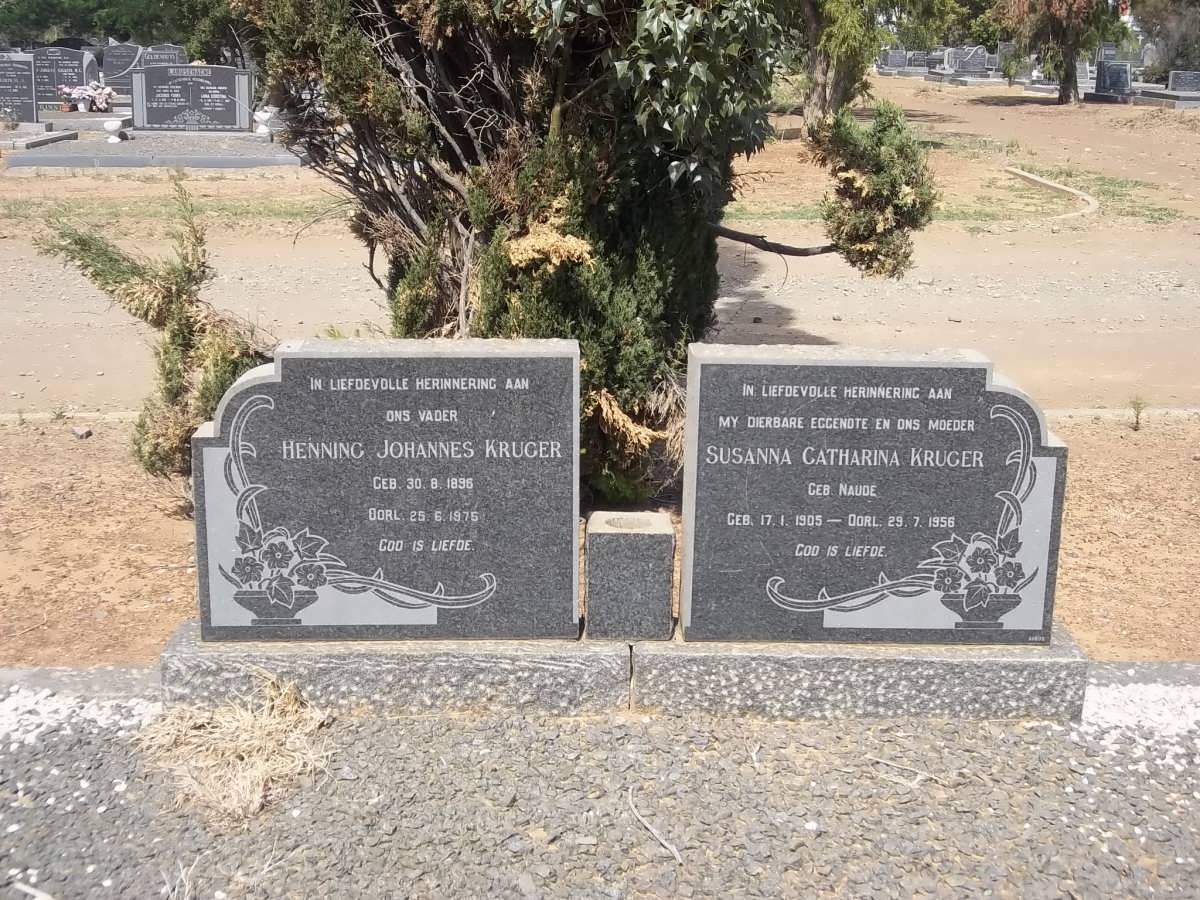 KRUGER Henning Johannes 1896-1975 &amp; Susanna Catharina NAUDE 1905-1956