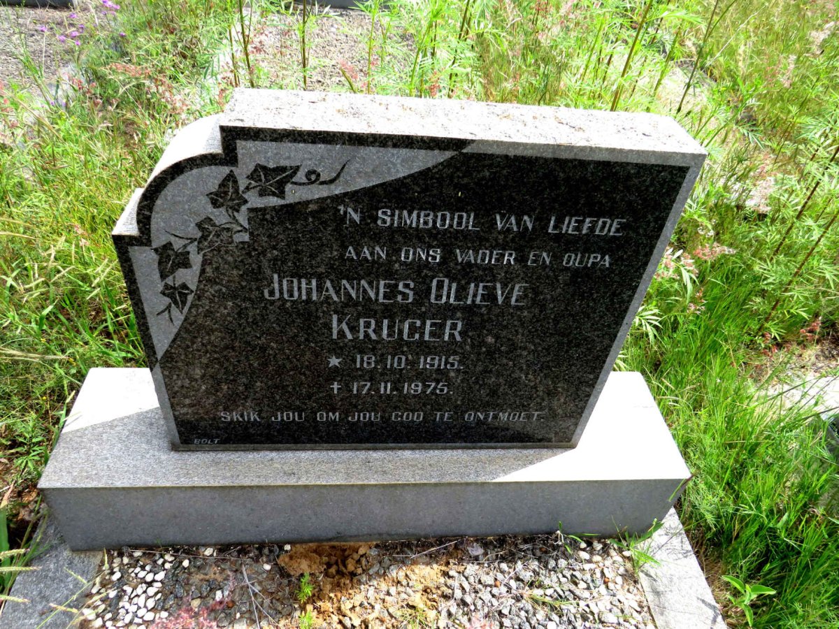 KRUGER Johannes Olieve 1915-1975