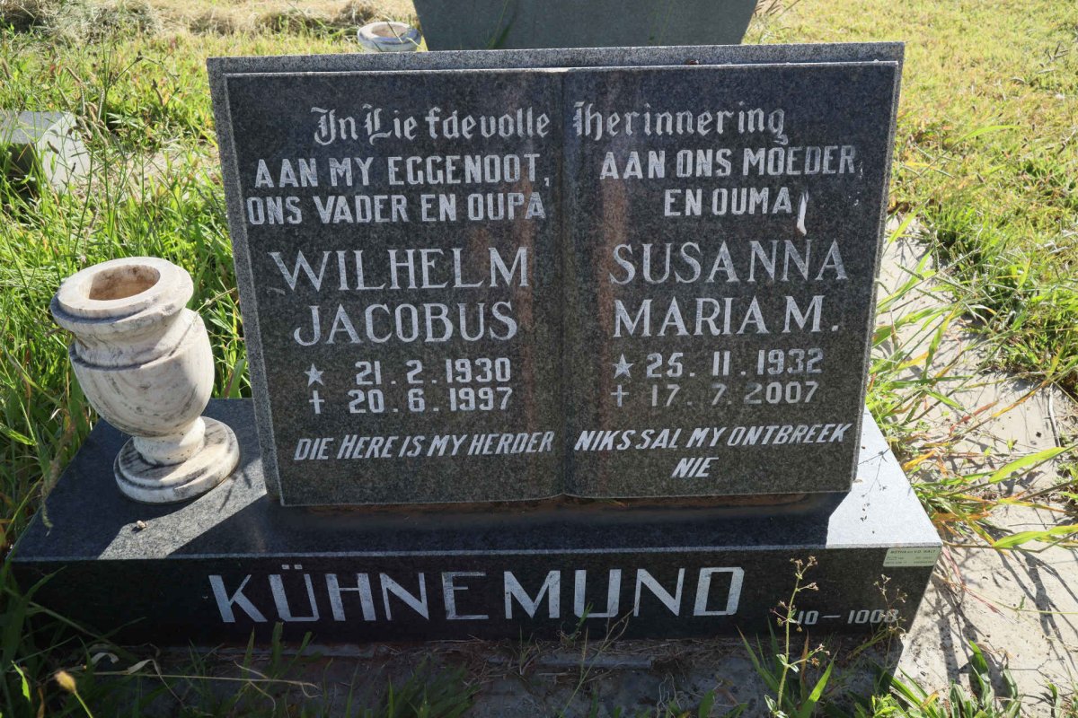 KÜHNEMUND Wilhelm Jacobus 1930-1997 &amp; Susanna Maria M. 1932-2007