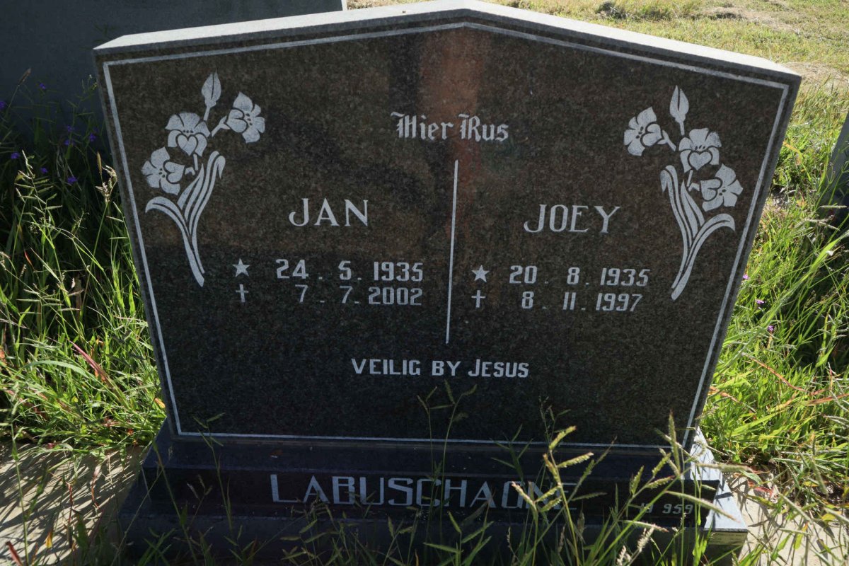 LABUSCHAGNE Jan 1935-2002 &amp; Joey 1935-1997