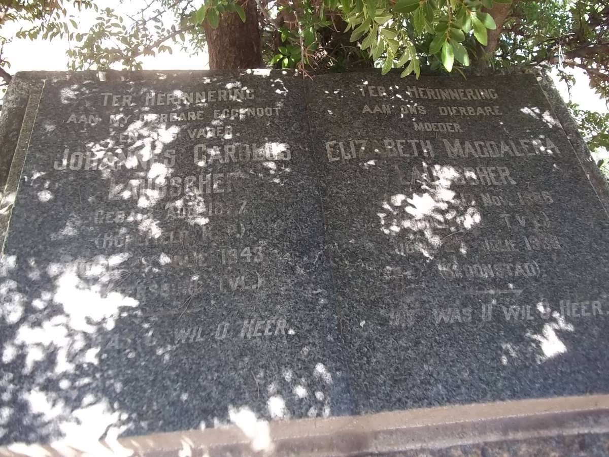 LAUBSCHER Johannes Carolus 1877-1943 &amp; Elizabeth Magdalena 1886-19??