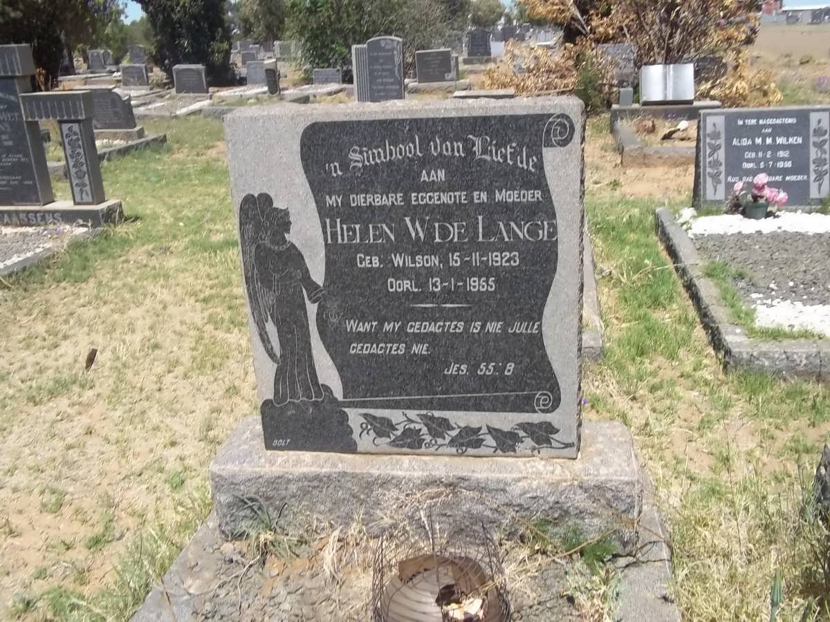 LANGE Helen W., de nee WILSON 1923-1955