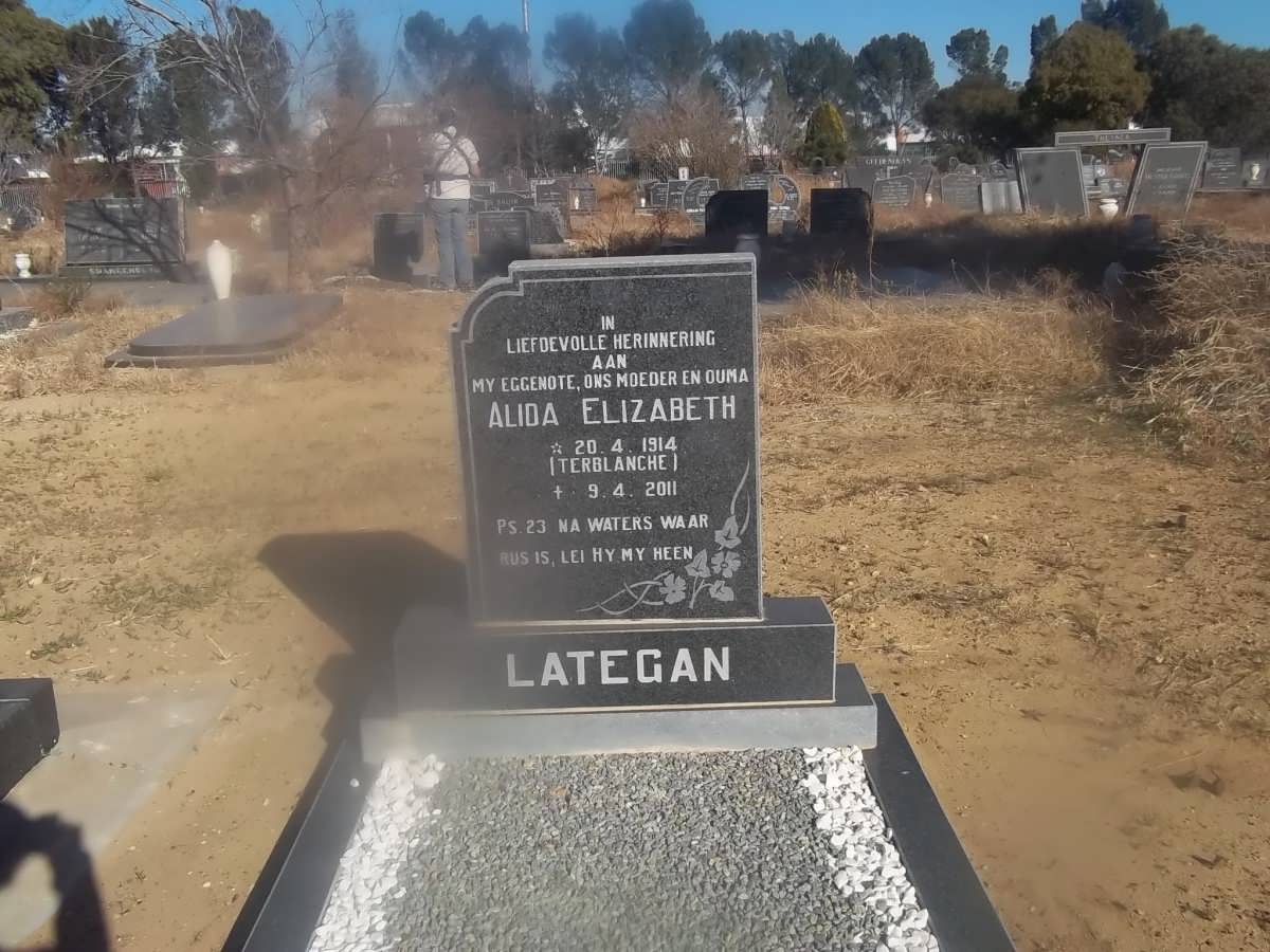 LATEGAN Alida Elizabeth nee TERBLANCHE 1914-2011