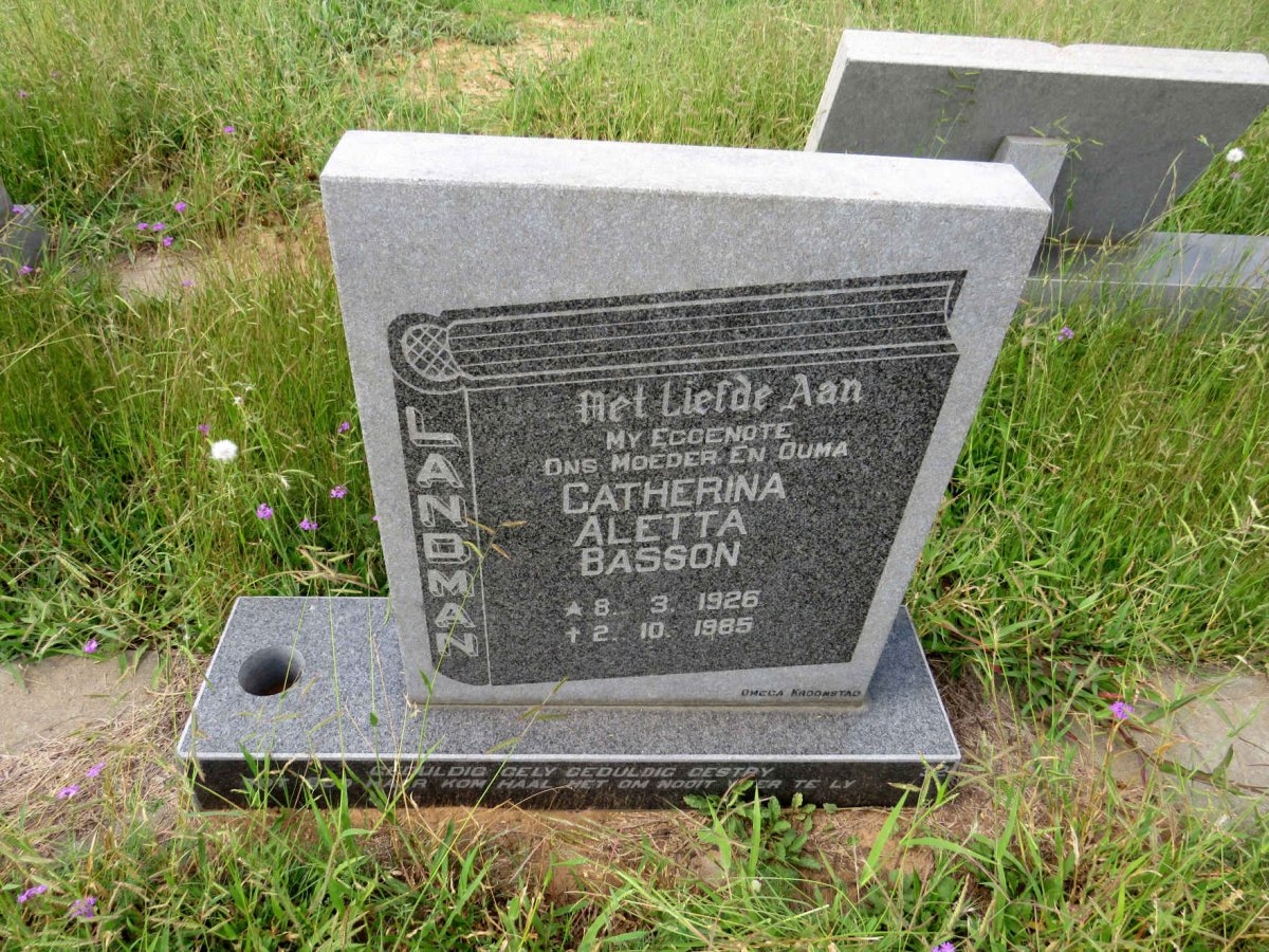 LANDMAN Catherina Aletta Basson 1926-1985