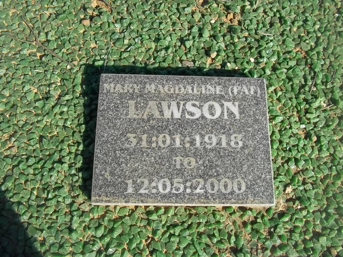 LAWSON Mary Magdaline 1918-2000