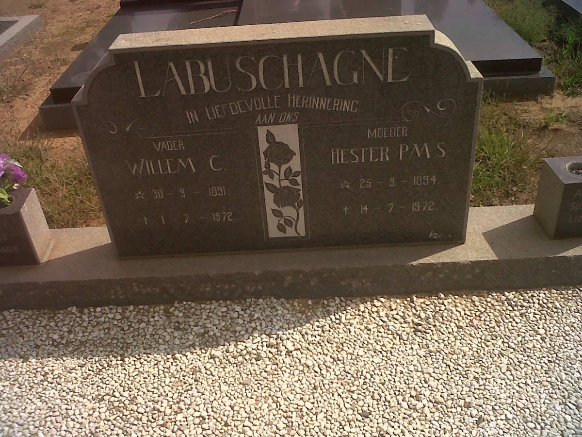 LABUSCHAGNE Willem C. 1891-1972 &amp; Hester P.M.S. 1894-1972
