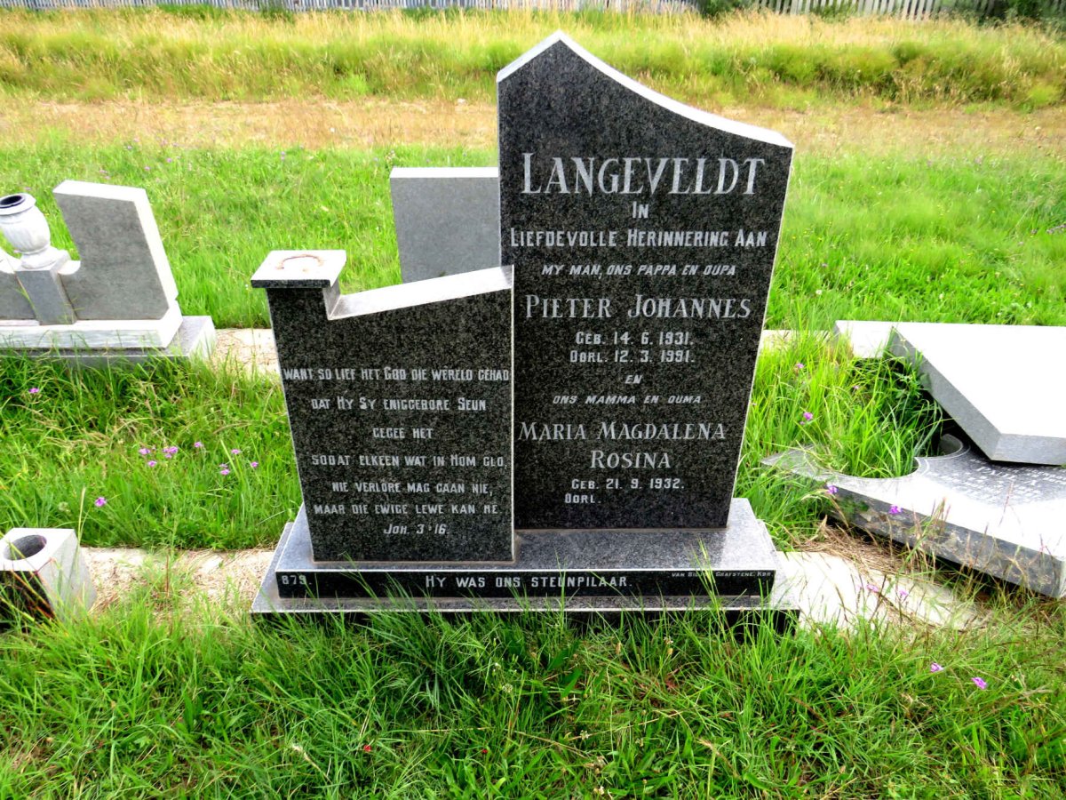 LANGEVELDT Pieter Johannes 1931-1991 & Maria Magdalena Rosina 1932-