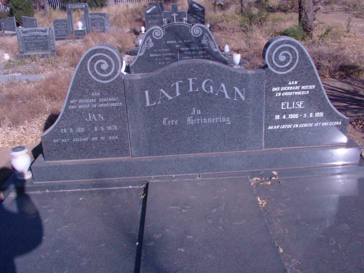 LATEGAN Jan 1901-1978 &amp; Elise 1906-1991