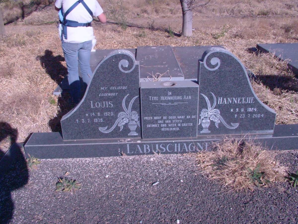 LABUSCHAGNE Louis 1920-1979 &amp; Hannetjie 1924-2004