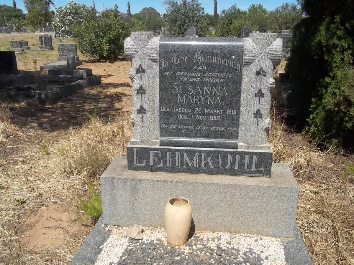 LEHMKUHL Susanna Maryna nee JACOBS 1901-1950