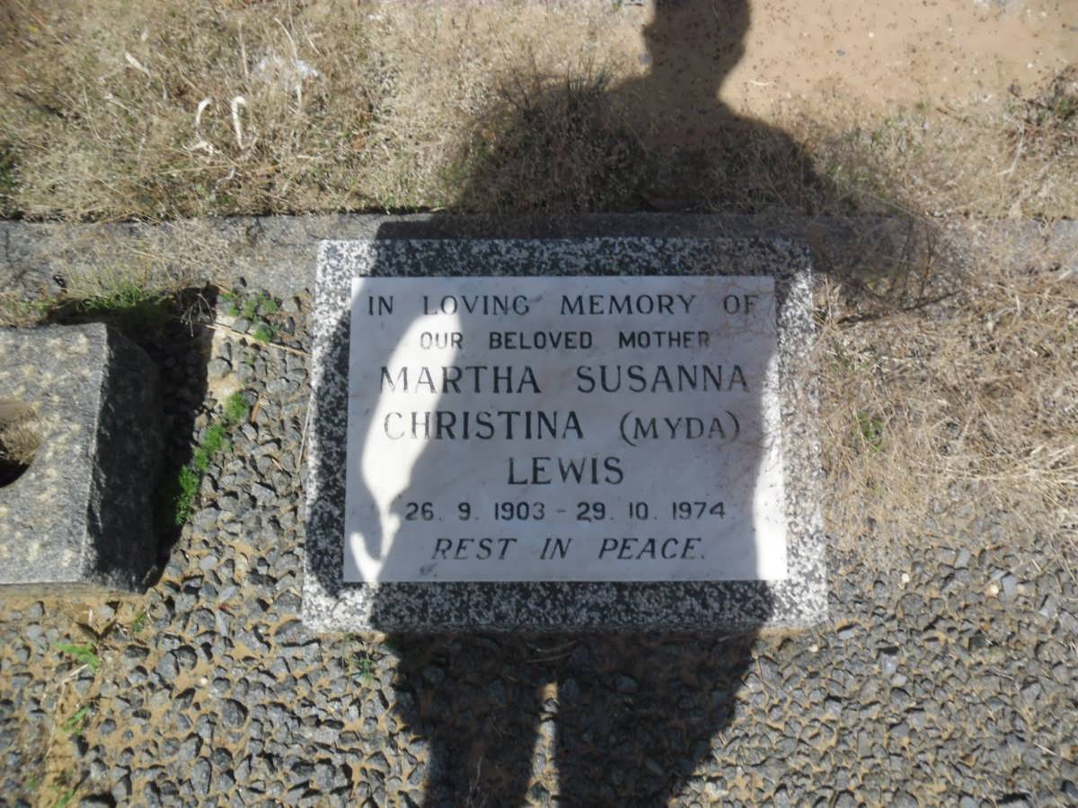 LEWIS Martha Susanna Christina 1903-1974