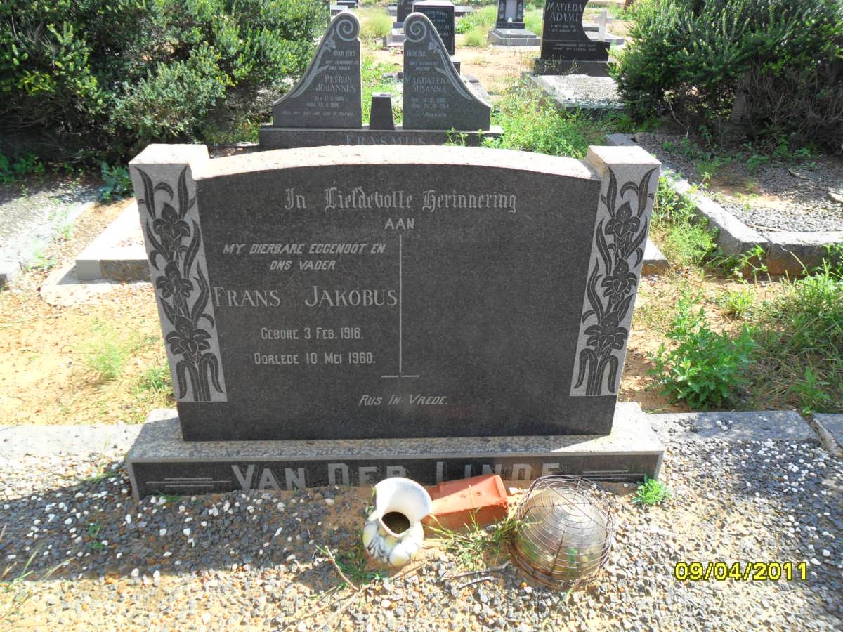 LINDE Frans Jakobus, van der 1916-1960