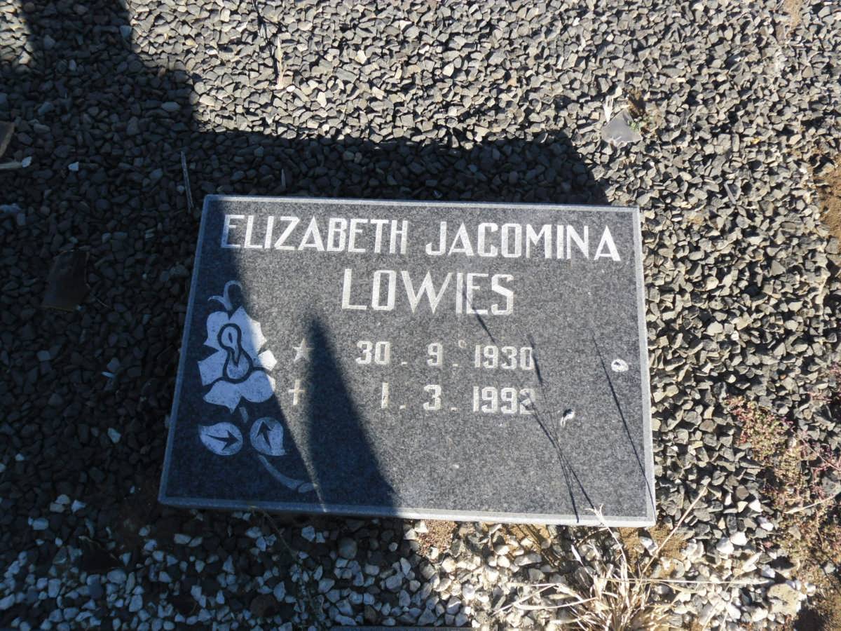 LOWIES Elizabeth Jacomina 1930-1992