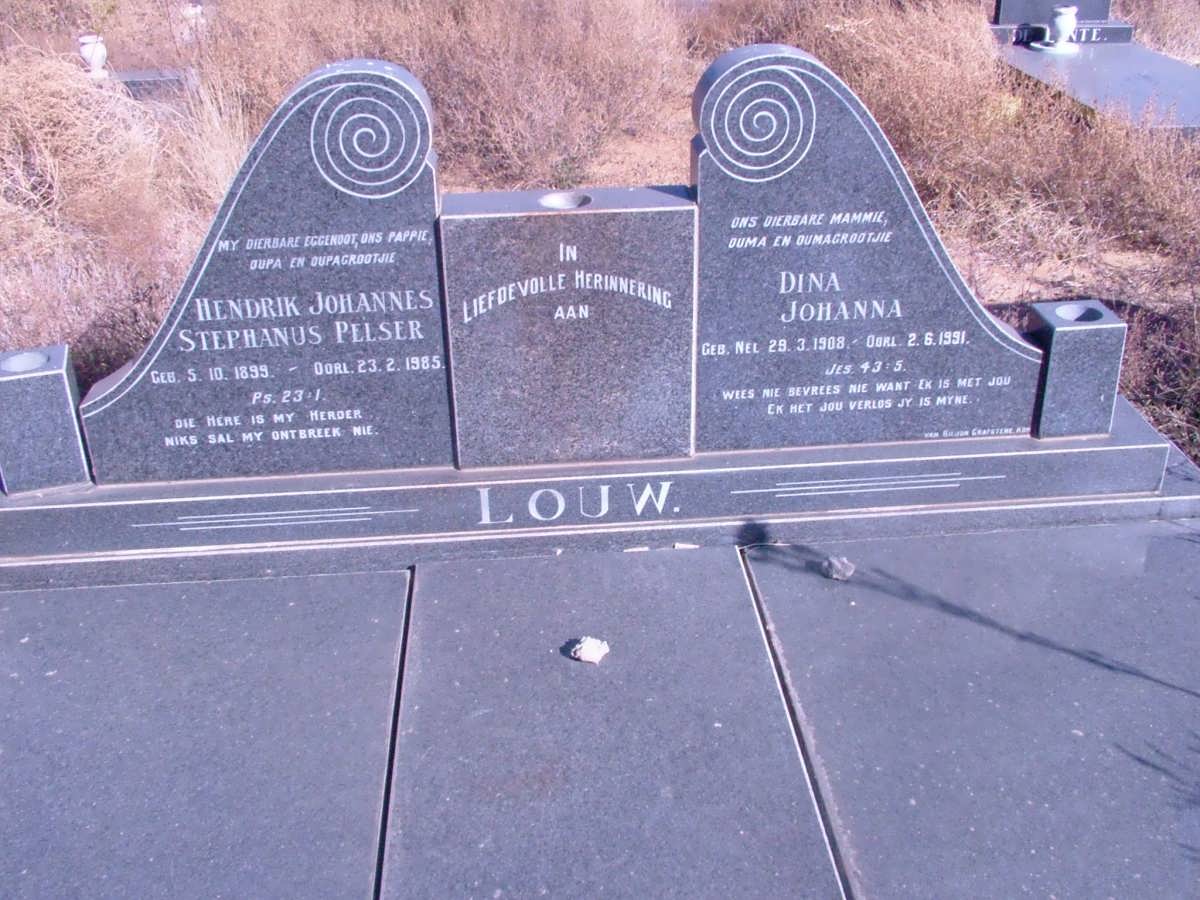 LOUW Hendrik Johannes Stephanus Pelser 1899-1985 &amp; Dina Johanna 1908-1991