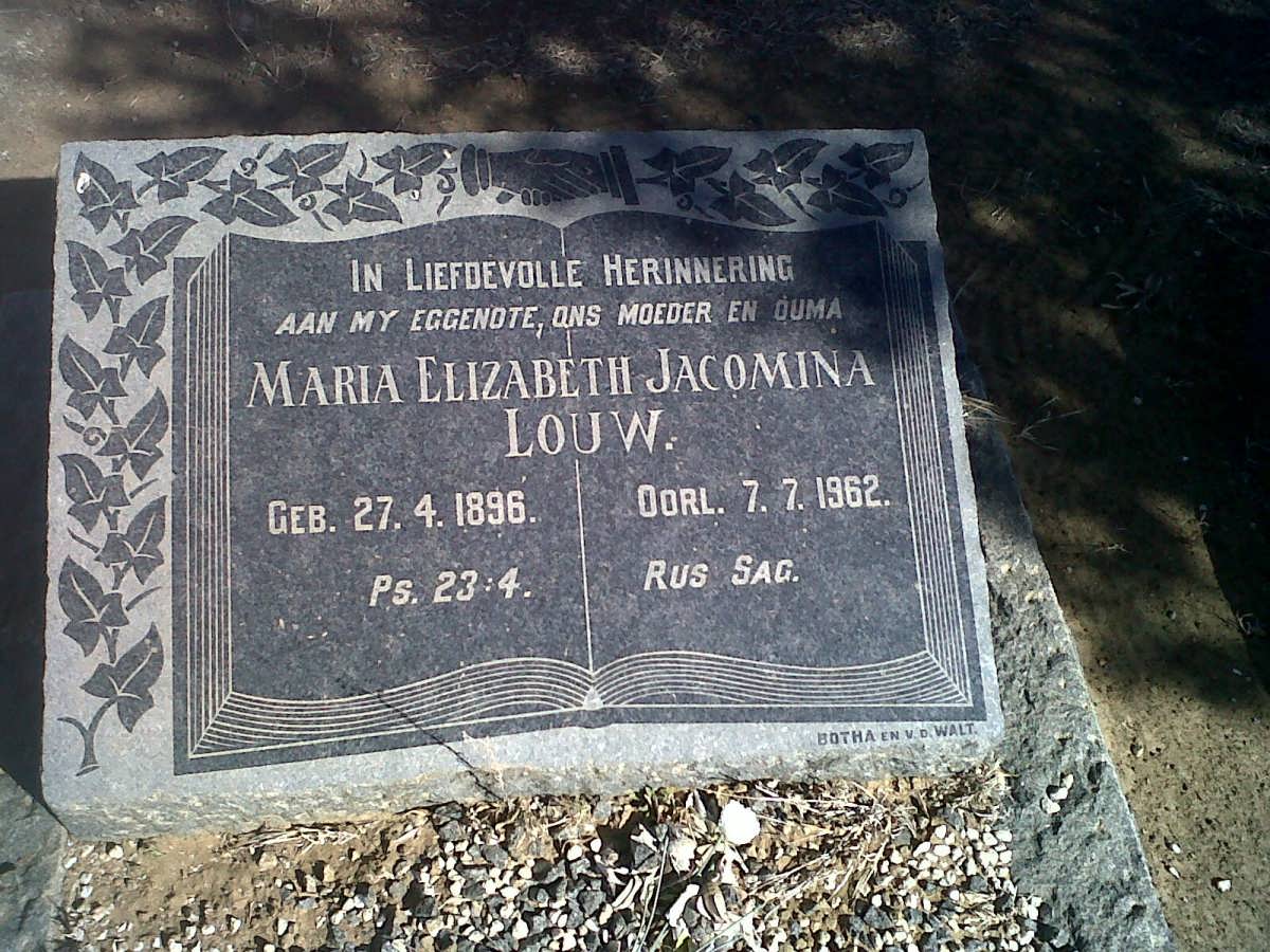 LOUW Maria Elizabeth Jacomina 1896-1962