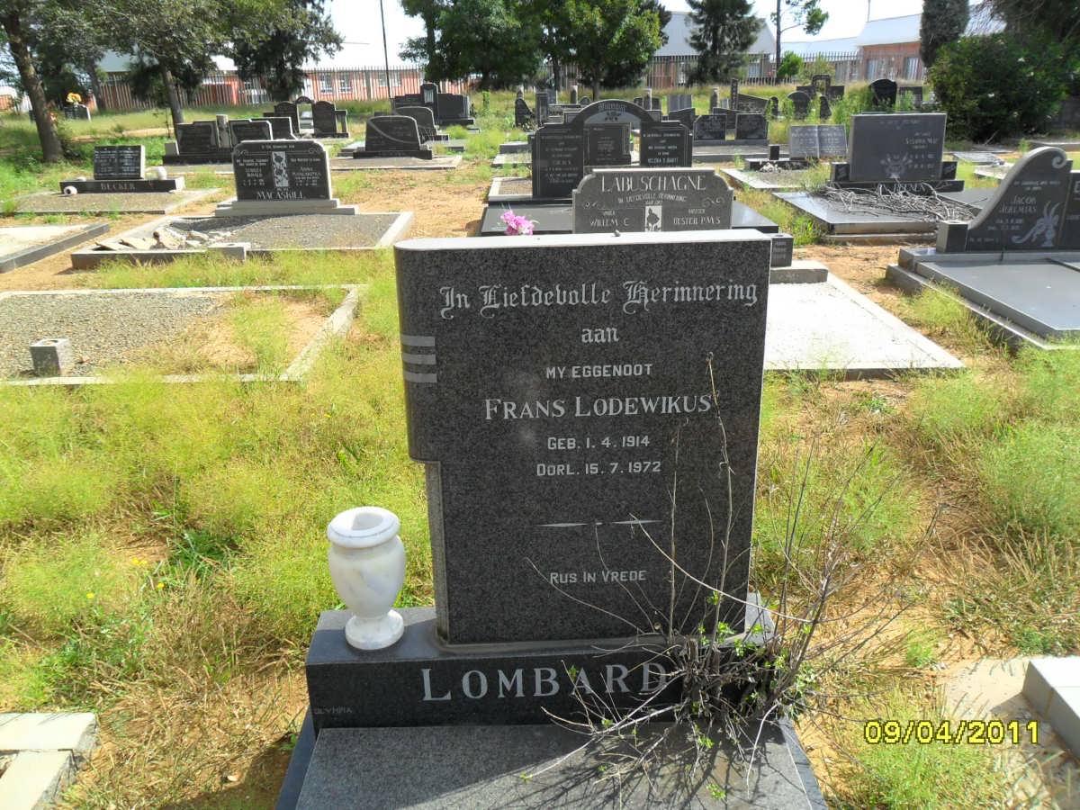 LOMBARD Frans Lodewikus 1914-1972
