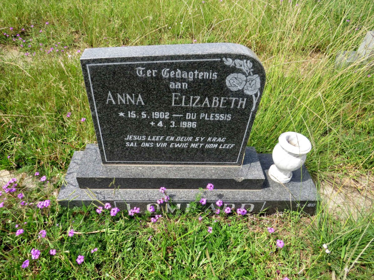 LOMBARD Anna Elizabeth nee DU PLESSIS 1902-1986