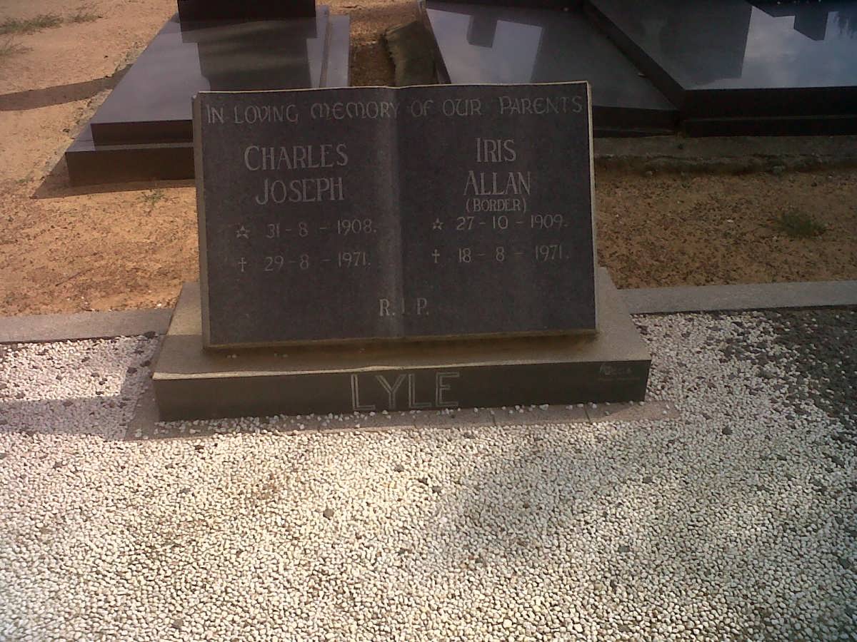 LYLE Charles Joseph 1908-1971 &amp; Iris Allan BORDER 1909-1971