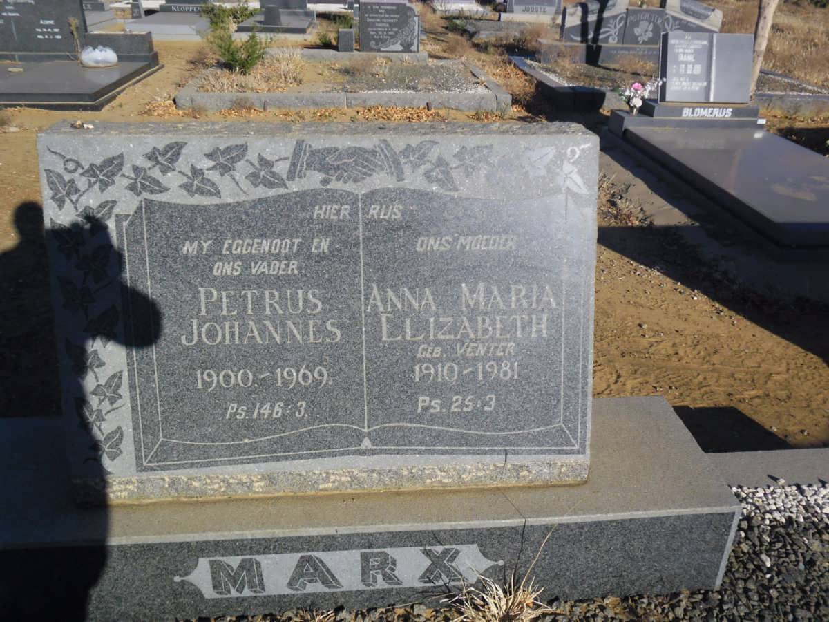 MARX Petrus Johannes 1900-1969 &amp; Anna Maria Elizabeth VENTER 1910-1981