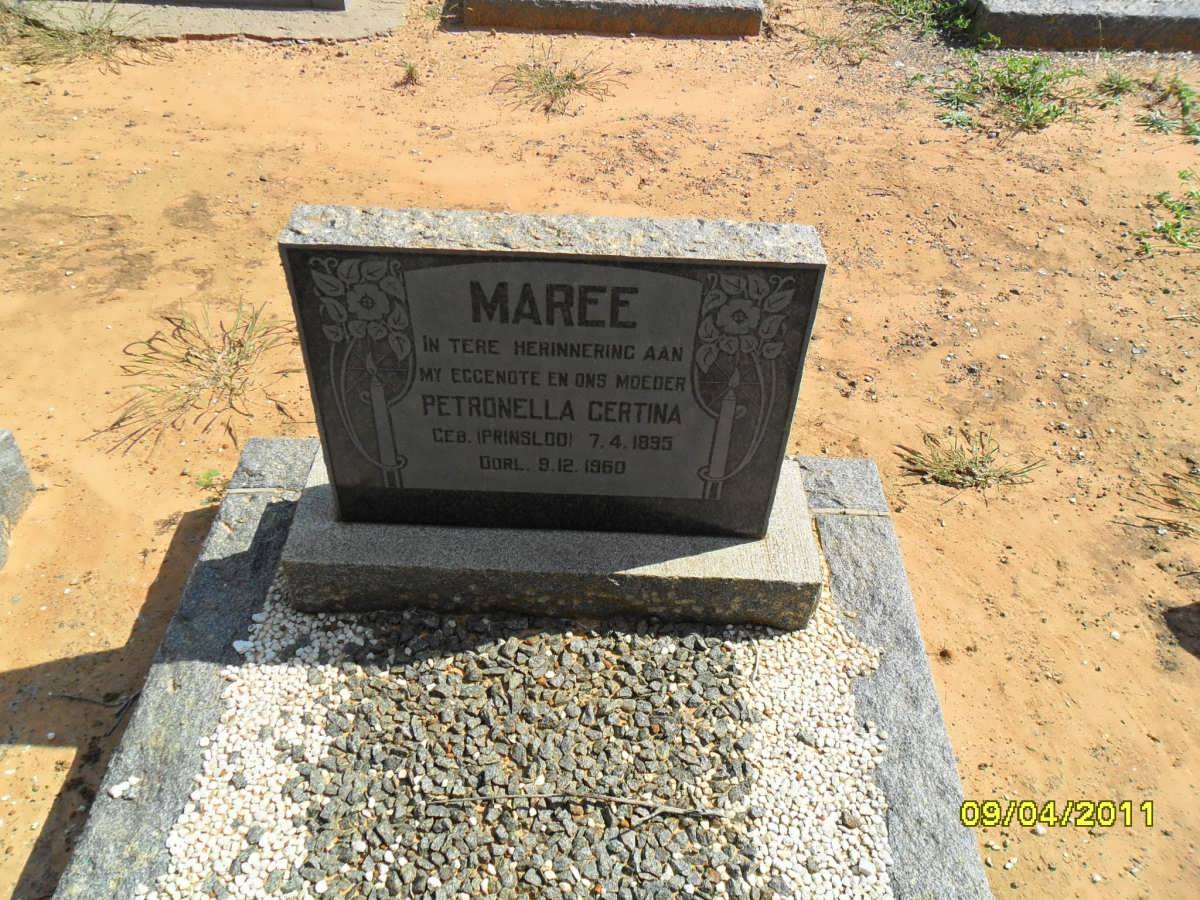 MAREE Petronella Certina nee PRINSLOO 1895-1960