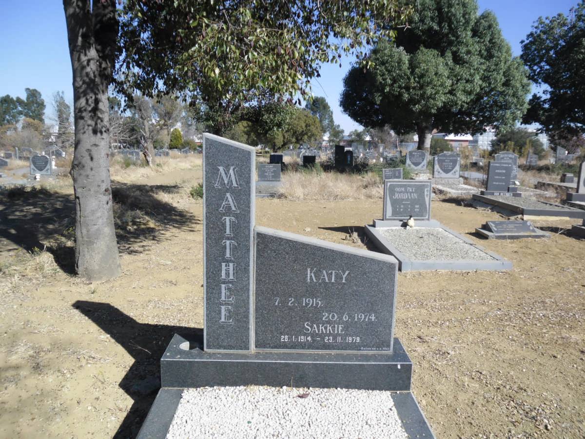 MATTHEE Sakkie 1914-1979 &amp; Katy 1915-1974