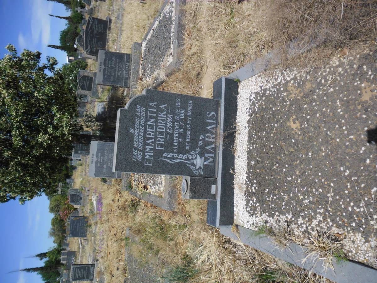 MARAIS Emmarentia Fredrika nee LAMPRECHT 1913-1991