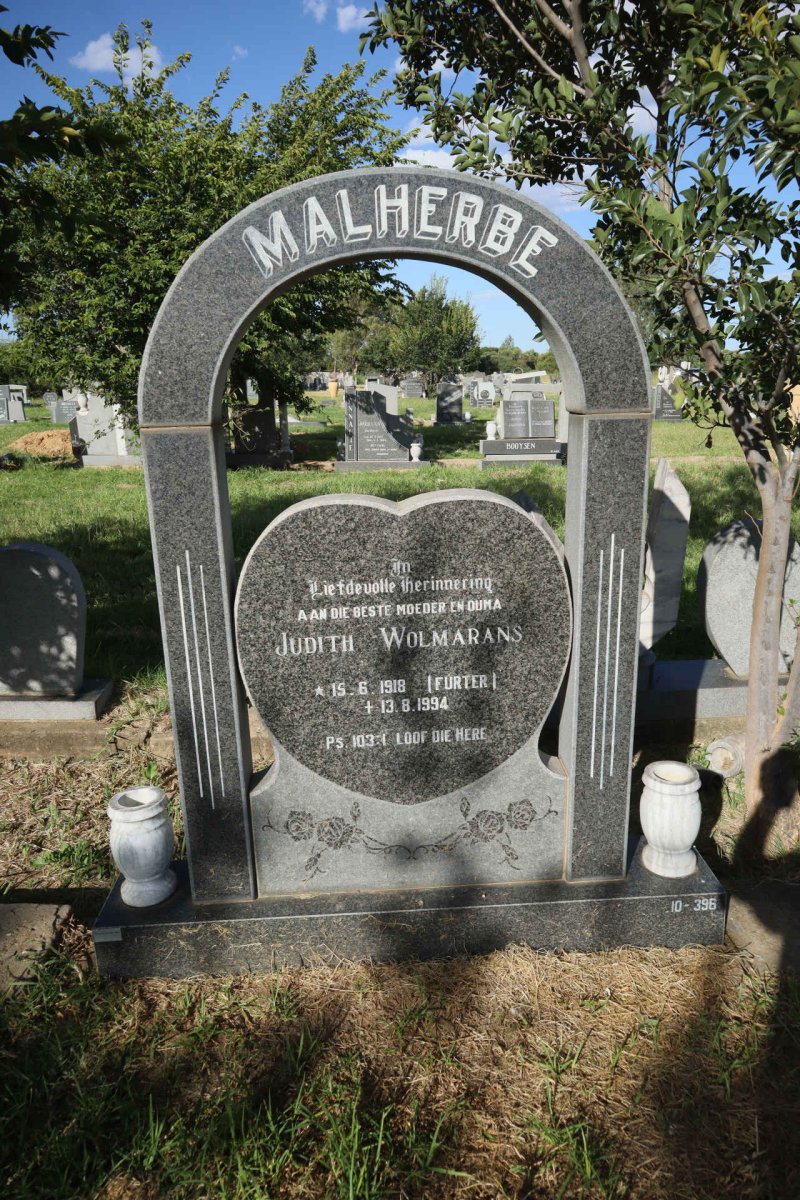 MALHERBE Judith Wolmarans nee FURTER 1918-1994