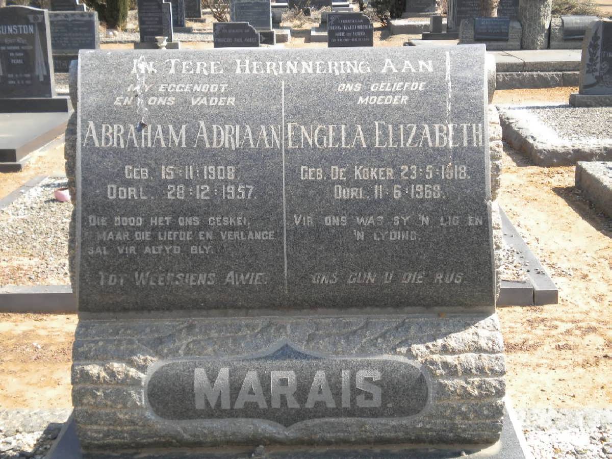 MARAIS Abraham Adriaan 1908-1957 &amp; Engela Elizabeth de KOKER 1918-1968