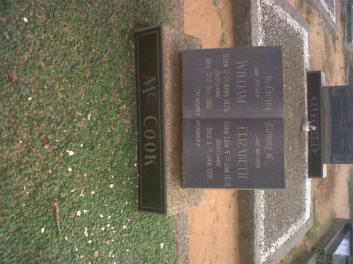 MCCOOK William 1876-1960 &amp; Elizabeth LOW 1878-1961