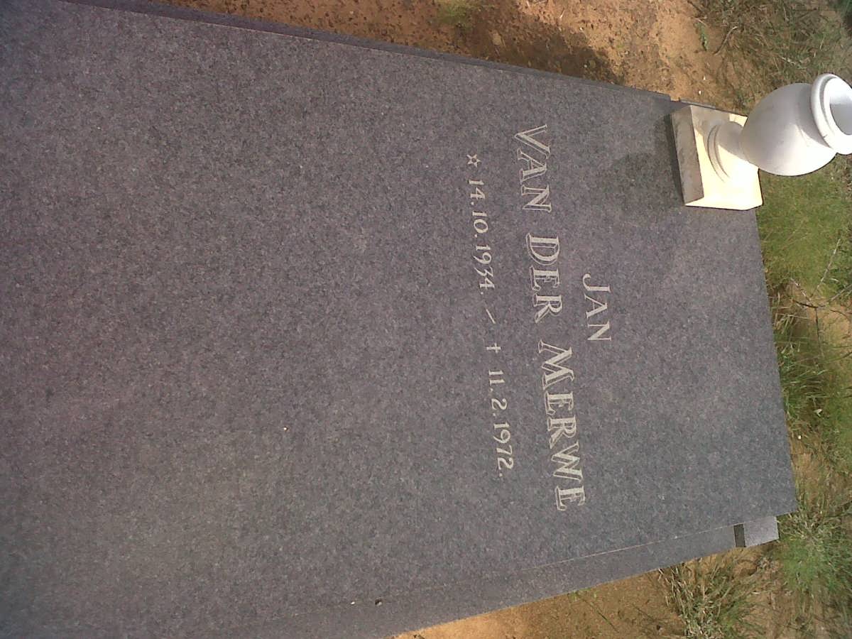 MERWE Jan, van der 1934-1972