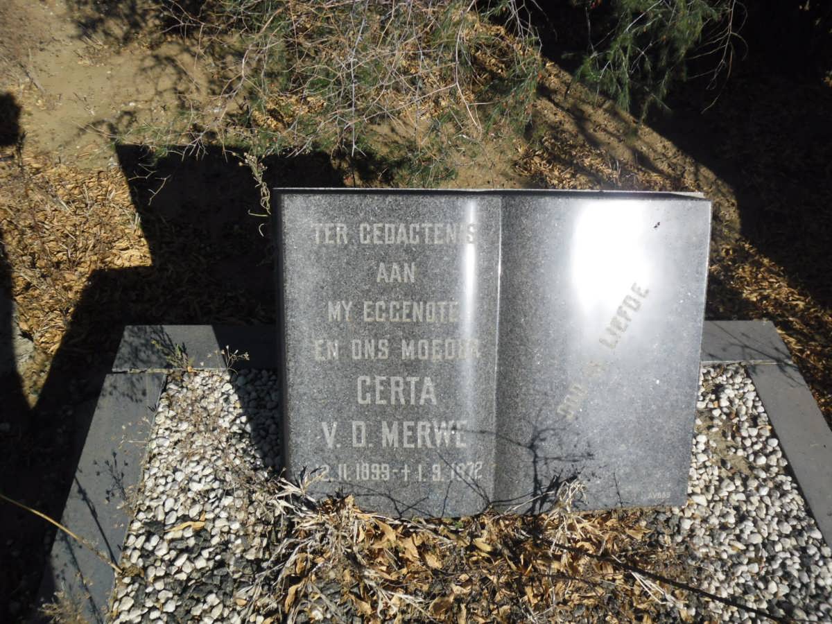 MERWE Gerta, v.d. 1899-1972