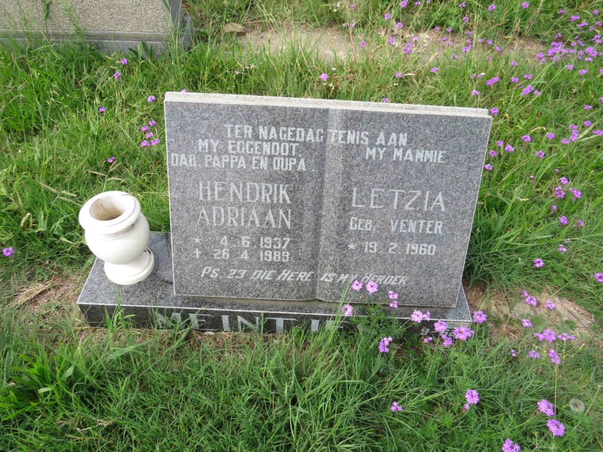 MEINTJES Hendrik Adriaan 1937-1989 & Letzia VENTER 1960-