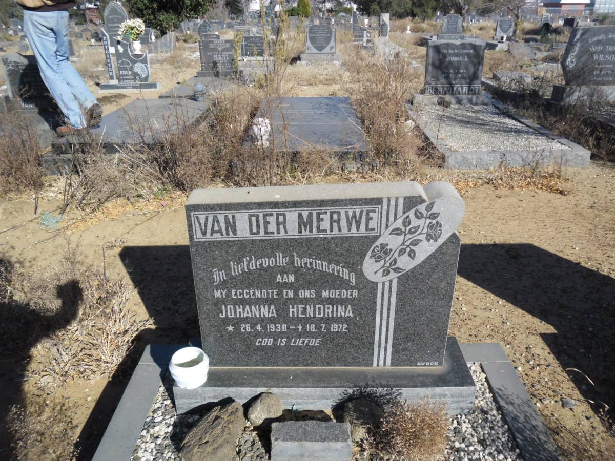 MERWE Johanna Hendrina, van der 1930-1972