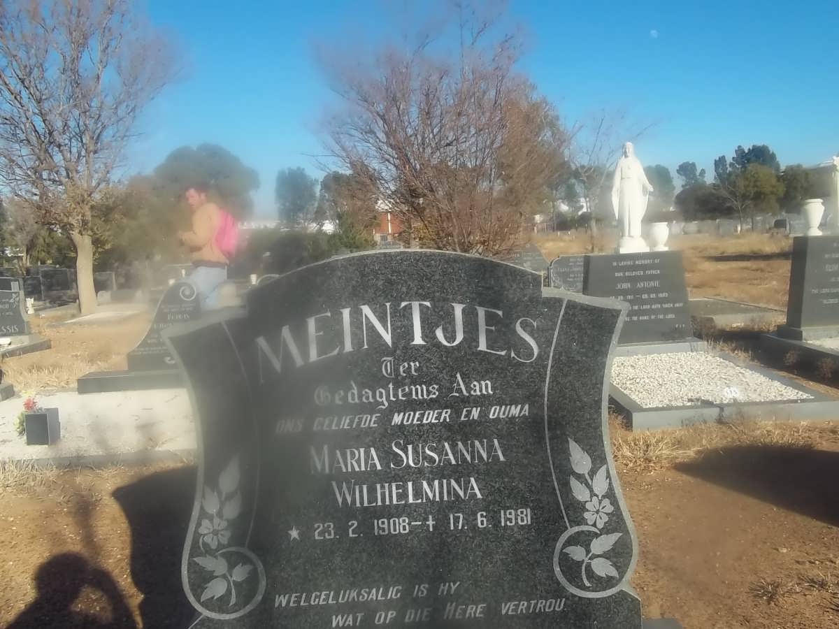 MEINTJES Maria Susanna Wilhelmina 1908-1981