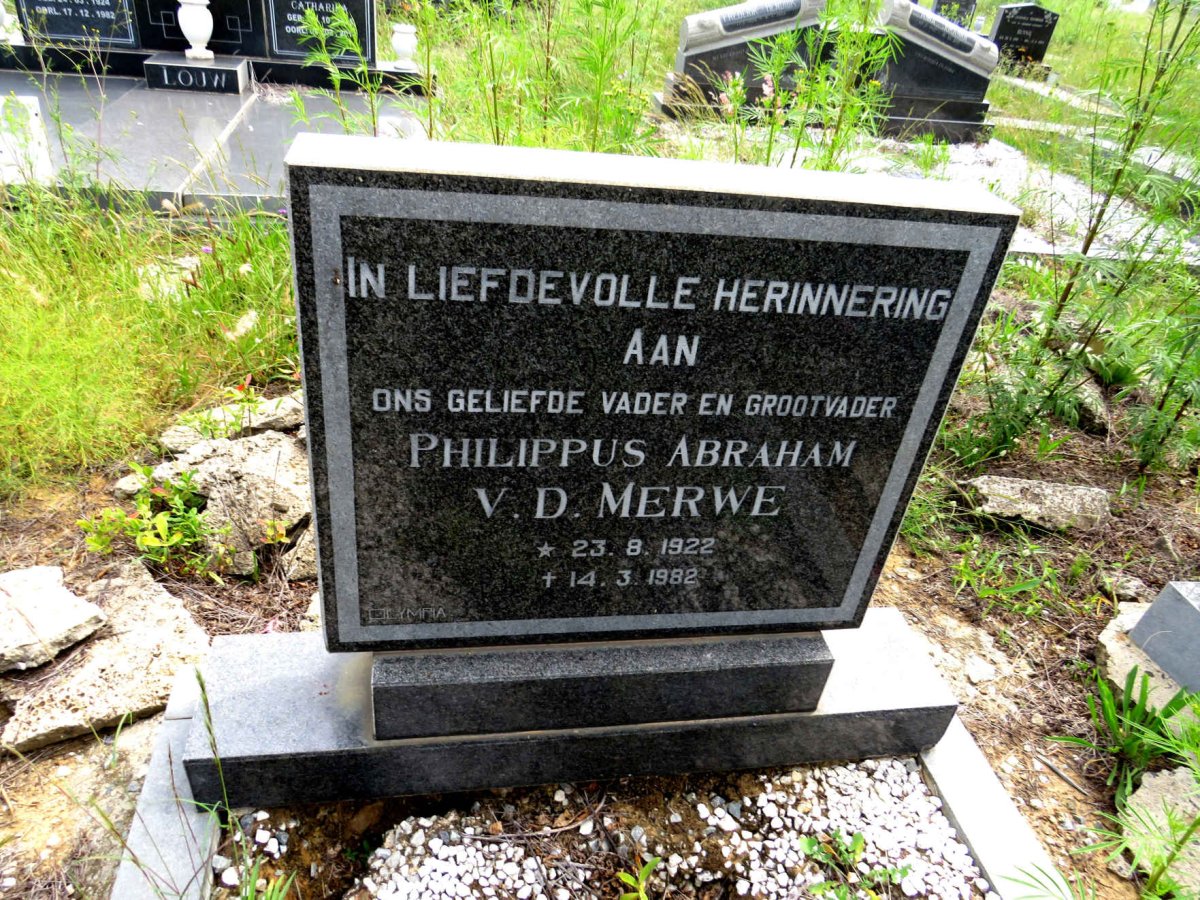 MERWE Philippus Abraham, van der 1922-1982